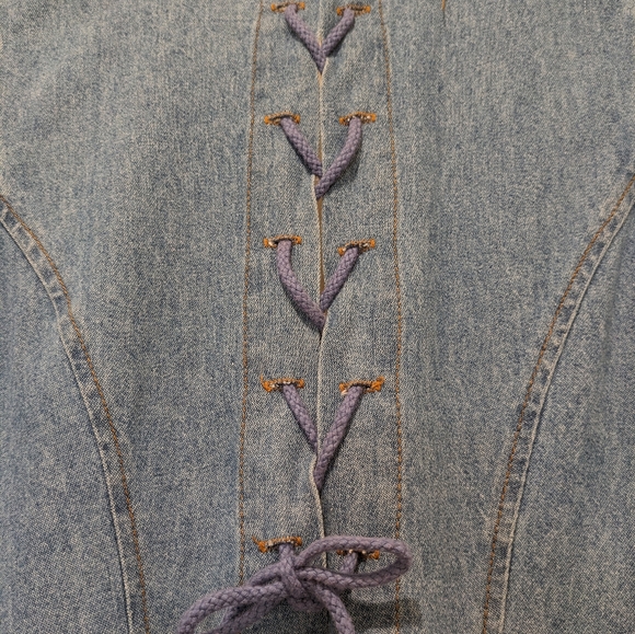 Vintage Blue Denim Dress 90s/Y2K fashion - Picture 5 of 12